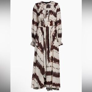 NWT Toccin Petra Printed Ruffle Midi-Dress Size 6